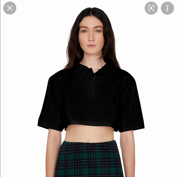 Guizio black cropped polo - Picture 2 of 3